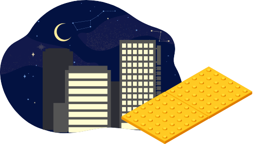 夜・停電時などの暗所でも点字タイルを識別したい