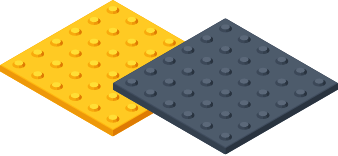 盤⾯と突起部の⾊を選定したい点字タイルは貼りたいが、景観性も重視したい